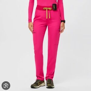 NWT Figs Shocking Pink Yola Skinny Scrub Pants